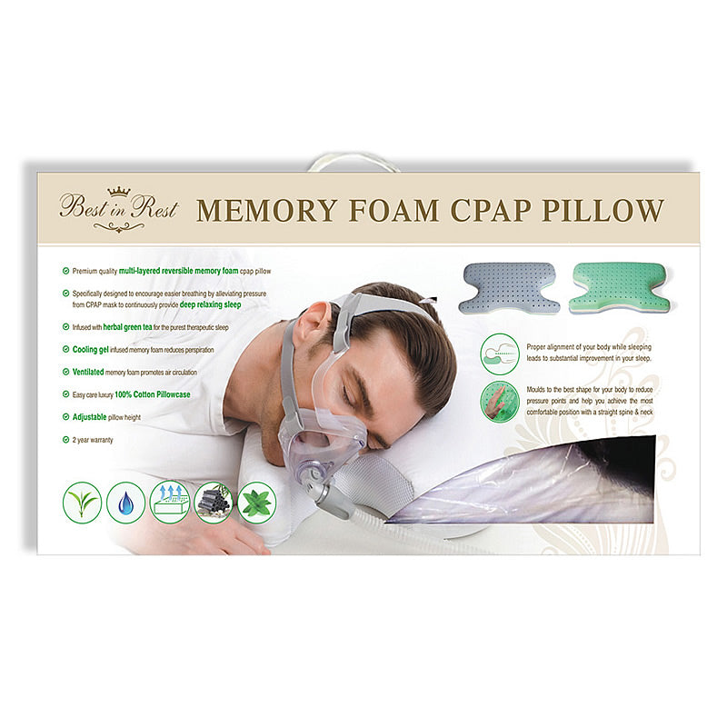 BEST IN REST Memory Foam CPAP Pillow - in the box